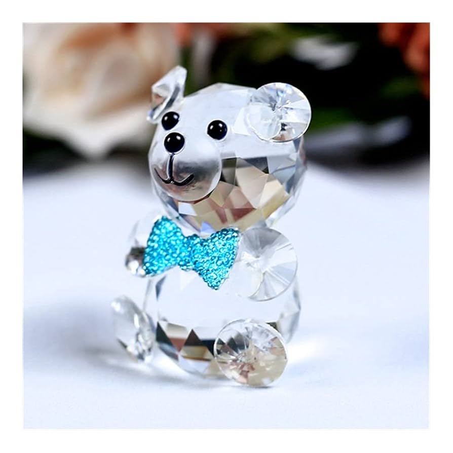 クリスタルクマの置物 青いハート付き 中古品 SWAROVSKI クリスタル クマとハートの置物 - メルカリ