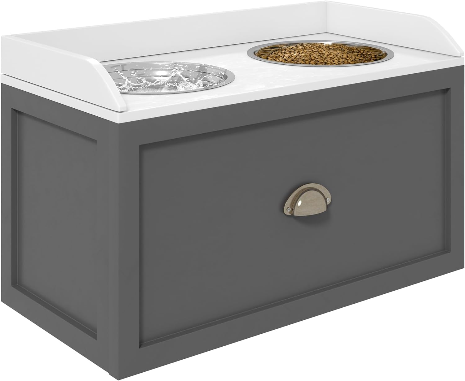 RIOZAIN Premium Wooden Dog Feeder With Double Removable Bowls And Storage Drawer-Elegant Elevated Pet Feeding Station,47 cm,H_32 cm,W_27 cm (B0D7W67NZV) Amazon Price History, Amazon Price Tracker