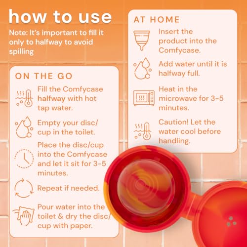 Image of Bodyotics Menstrual Disc Sterilizer & Cup Wash Case - Red & Orange | Portable Cleaner, Carry and Storage Container for Reusable Period Discs and Cups