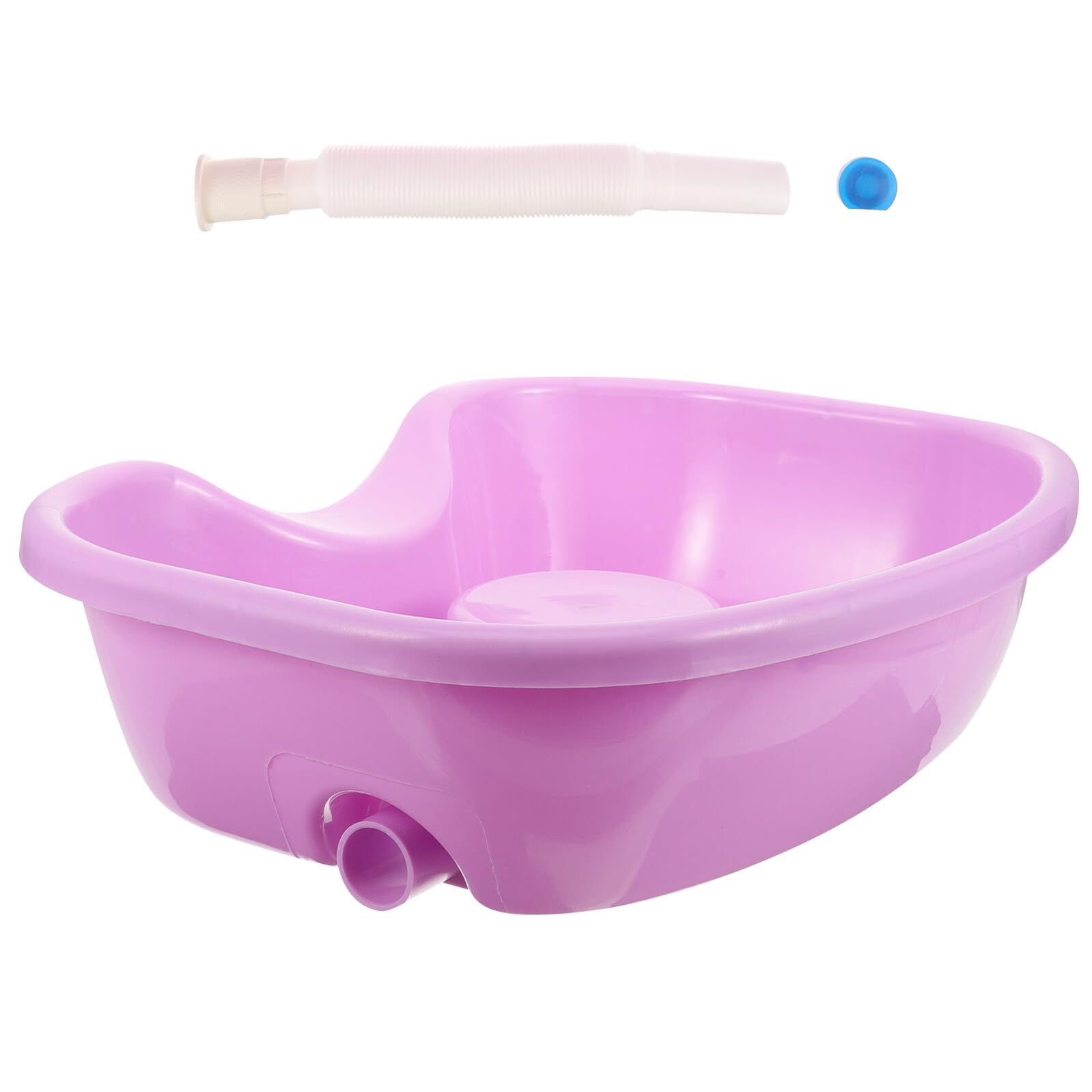 Bacinella Lavacapelli Portatile per Shampoo in Plastica Porpora Posizione Collo Confortevole, per Lavare Chioma Anziani e Malati a Letto per Uso Domestico