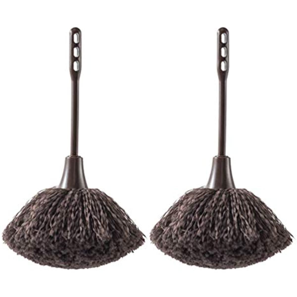 2-piece long handle feather duster with keyboard brush, portable cleaner brush cleaner duster, suitable for dust in keyboard, computer, laptop, desk and household crevice