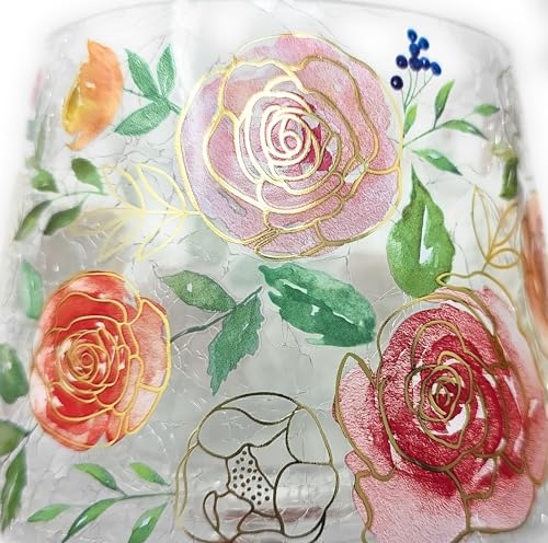 Yankee Candle Rose Floral Crackle Glass Shade thumb #3