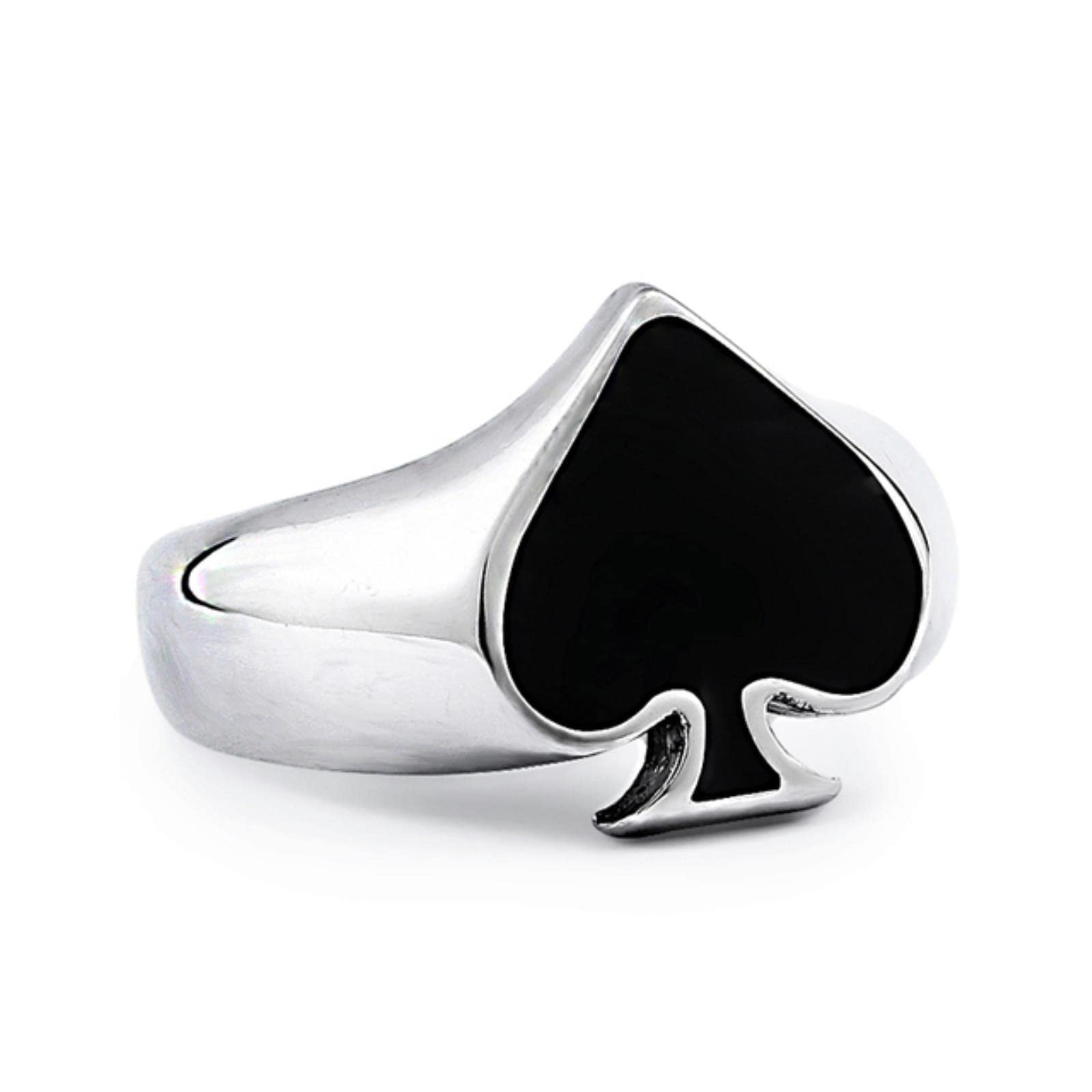 HCMA Lucky Spade A Playing Card Ring 316L Stainless Steel Man's Fashion Rock Hip-hop Punk Jewelry Retro Personality Gift