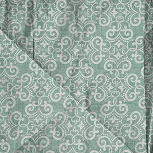 Image of Swayam AC Double Comforter (250 X 225 Cm) | 100% Cotton | 150 GSM | Geometric, Green | Comes with Protective Health Layer