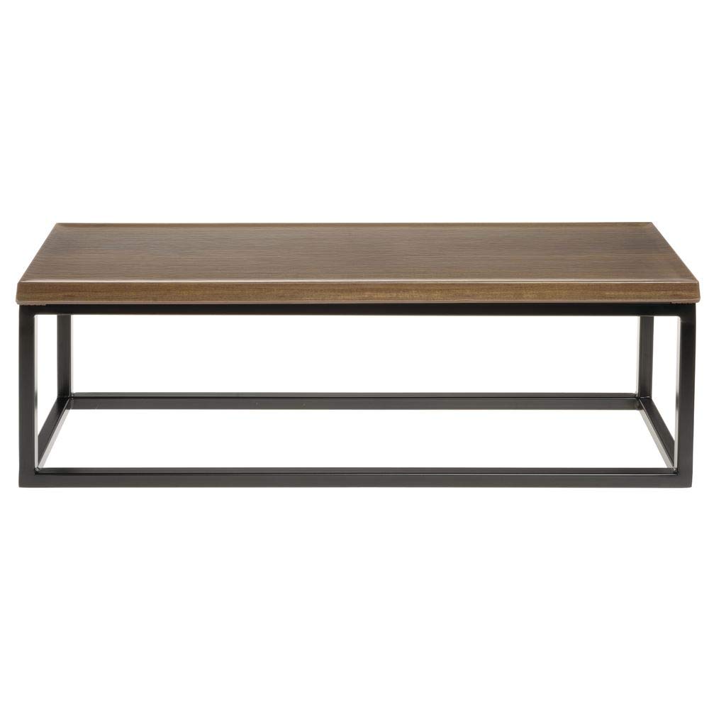 HUBERTBlack Display Riser with Acacia Top - 7" H