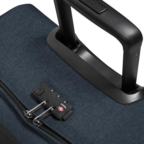 Image of EASTPAK Tranverz S - 42L Small Soft Sided Cabin Sized Luggage, Dual Compartments, TSA Lock, Compression Straps & Smooth Inline Wheels, Triple Denim