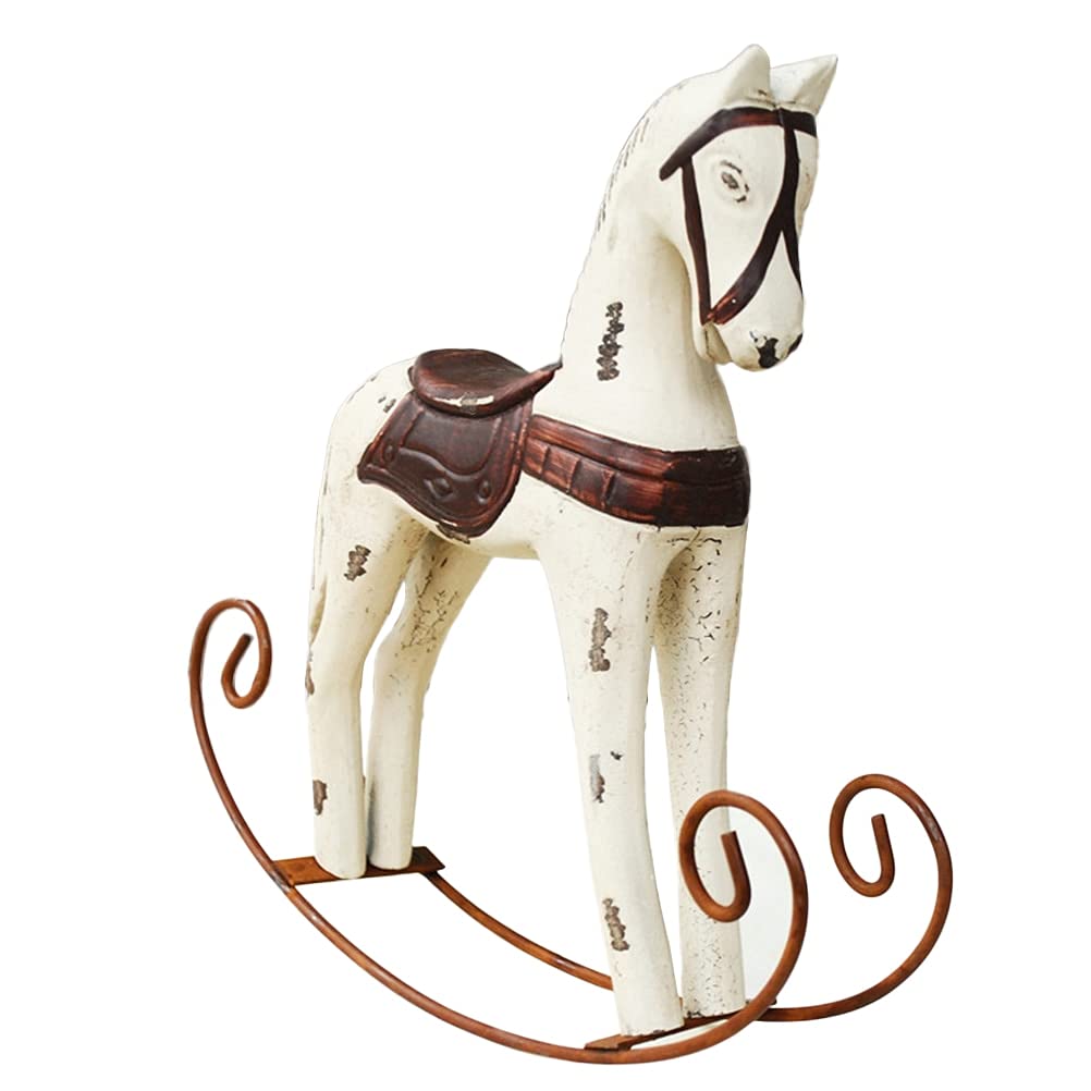 Cheval à bascule en bois rétro rétro : un objet d'art artisanal pour bureau - 7