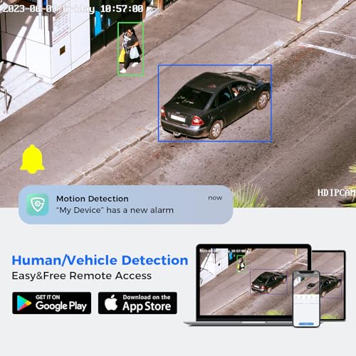 Image of Hiseeu 4K PoE Security Camera System, 8CH NVR 4Pcs 5MP Wired Outdoor IP Cameras, Night Vision, Motion Detection, Waterproof Home Video Surveillance Kit, 1TB HDD for 24 /7 Record