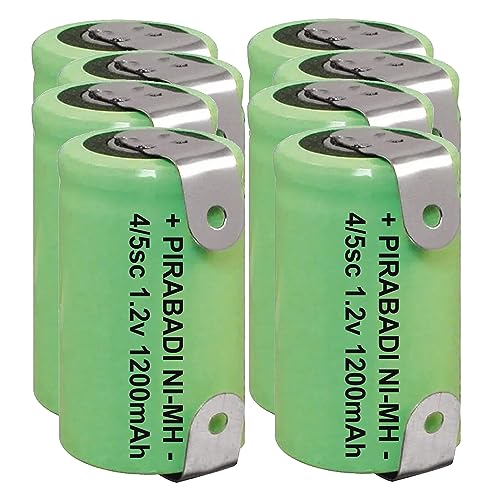 LOT 8 Piles ACCUS Rechargeable 4/5 SC 1200mAh 1.2V Ni-MH avec PÂTE Languette Broche A SOUDER 4/5SC (4x1575)