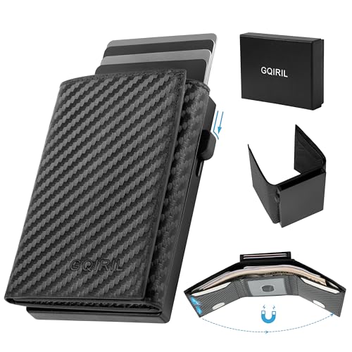 Slim Pop Up Wallet for Men - RFID Blocking Minimalist Magnetic Wallet with Gift Box, Case Money Cash Slot, Smart Pop Up Credit Card Holder, Boyfriend Mens Father Husband Birthday Festival Gifts