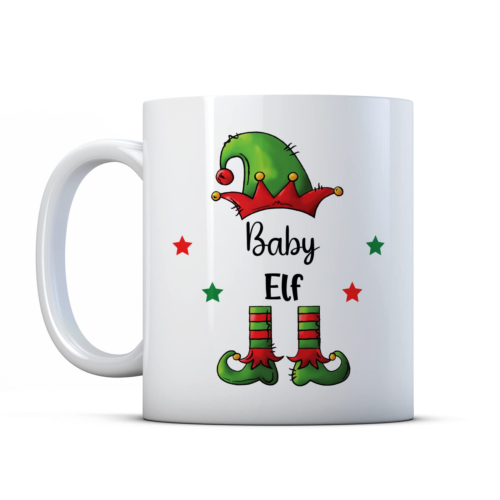 Finger prints - Baby Elf - Cute Festive Gift Mug, Ceramic, 11fl.oz.