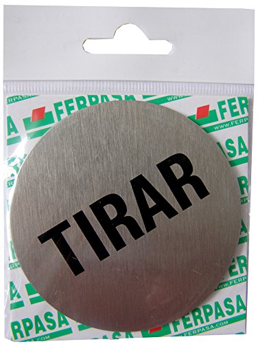 Ferpasa 039073 - Placa Tirar Aluminio Adhesiva Redonda 75 Mm.