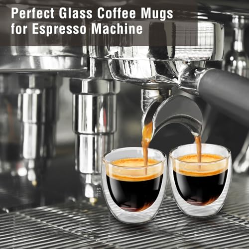 Espresso Cups Set of 4, 5oz Espresso Shot Glass Double Walled Coffee Cups - image 3