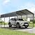 Real Relax 10x15FT Heavy Duty Metal Carport, Outdoor Carport Canopy with Galvanized Steel Roof and Reinforced Base for All-Weather, Garage Shelter Shade for Trucks, Boats, Party, Gray