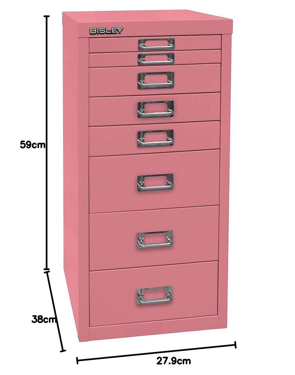 BISLEY MultiDrawer Serie 29, DIN A4, 8 cajones, Metal, 605 Azul, 38 x 27,9 x 59 cm