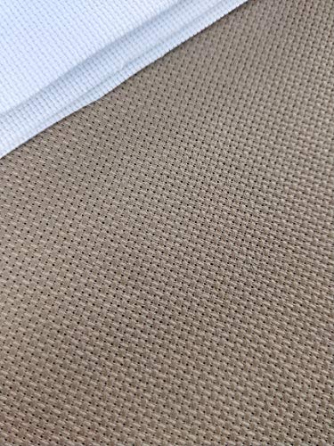 Image of 12 inch x 59 inch 14CT Counted Cotton Aida Cloth Cross Stitch Fabric (Beige Brown)