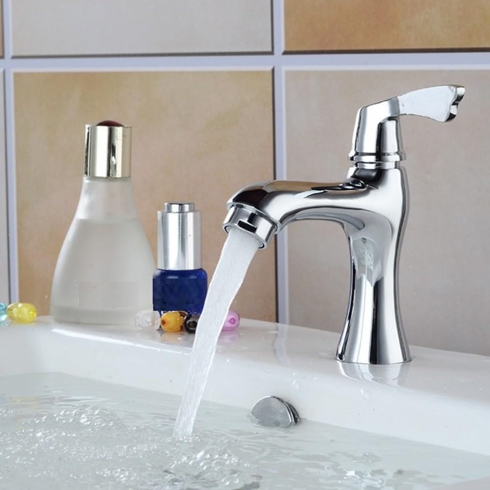 ZQFHSX Modern Minimalist Single Cold Copper Basin Faucet Featuring Construction And Polished Chrome Finish For Bathroom Sink Use