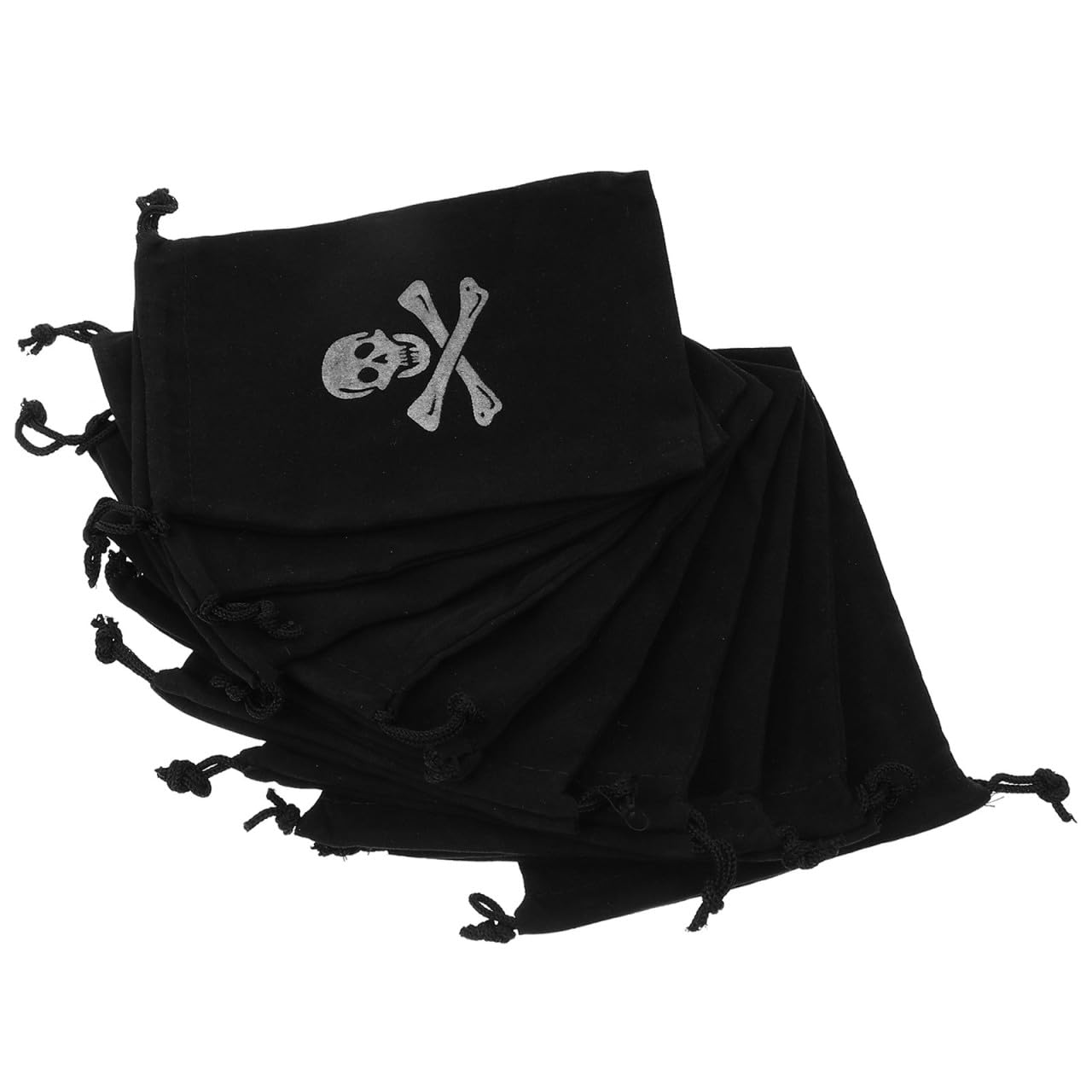 Paquet à cordon pirate noir lot de 10 pièces en polyester pour pièces de fête