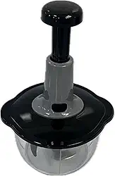 Processador de Alimentos Manual 3 Lâminas 1500ml – Picador Multifunção, Prensa Manual, Vegetais, Temperos e Papinhas, Rápido e Prático, Plástico Resistente (Preto/Cinza)