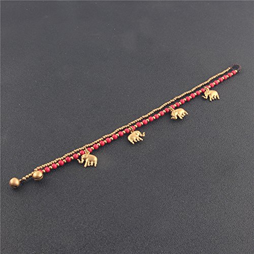 Image of kelistom Bohemian Ankle Bracelets for Women Handmade Natural Stone Beaded Chain Anklet