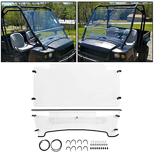 Front Vented Windshield Scratch Resistant Compatible with 2004-2010 John Deere HPX 4x4, XUV 620i, 625i, 825i 850D 855D