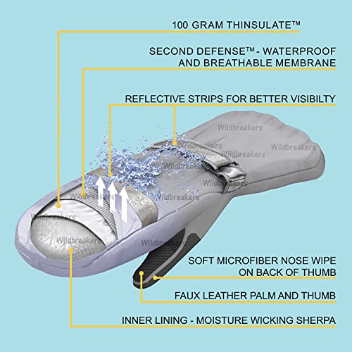Zelda Matilda 100G 3M Thinsulate and Thick Sherpa - Waterproof & Reflective Long Cuff Mittens3