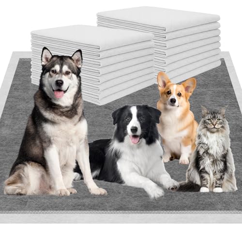 Image of Charcoal Puppy Pads 36 inchx51 inch, Ultra-Large Carbon Pee Pads for Dogs, Odor-Control Puppy Pads, 6-Layer Dog Training Pads, Ultra-Absorbent & Quick-Dry Black Dog Pads 100 Count
