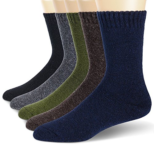 Mens Wool Socks Thermal Heavy Thick Winter Warm Fuzzy Cabin Socks For Cold
