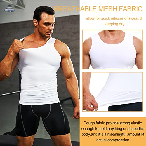 Mens Compression Shirt Slimming Undershirt Body Shaper Vest Workout Tank Tops Shapewear Abs Abdomen2
