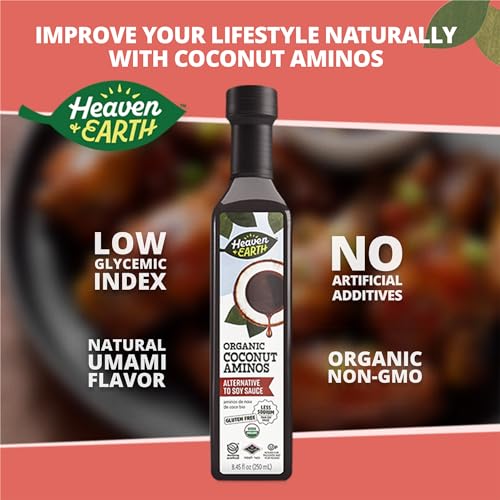 Heaven & Earth Organic Coconut Aminos, 8.4 Oz | Soy Free | Paleo Friendly | Low Sodium | Soy Sauce Replacement | Kosher  thumb #3