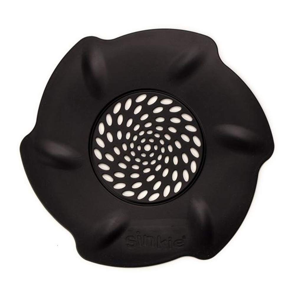 Sinkie Black Super Sink Trap 17.8Cm - Large Plug Hole Protector - Dossil