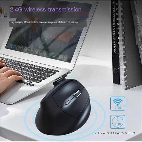 Ratón ergonómico vertical inalámbrico Bluetooth y 2.4G para Mac y Windows 4