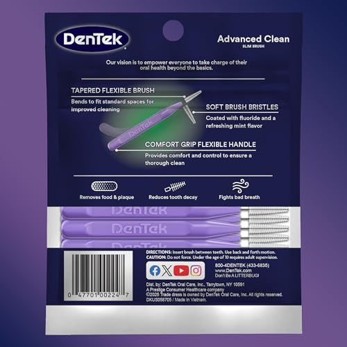 DenTek Slim Brush Advanced Clean Interdental Cleaners, Extra Tight, 32 Count - image 8