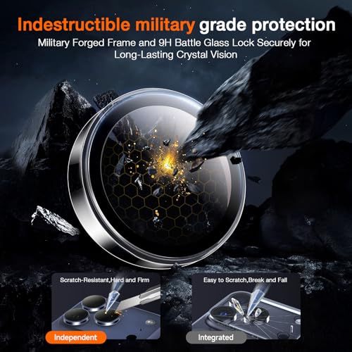 Image of LK 2 Pack for iPhone 17 Pro /17 Pro Max Camera Lens Protector [Top 9H+ Military Grade Shatterproof] One-Click Installation, Ultra-Tough HD, Individual Lens Protectors Scratch-resistant, Clear