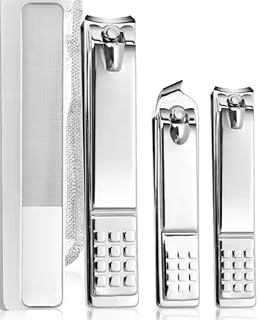 مجموعة قصافة أظافر للرجال والنساء من 4 قطع لليدين والقدمين من الفولاذ المقاوم للصدأ متينة وحادة للعناية بالأظافر (غطاء فضي وأخضر)