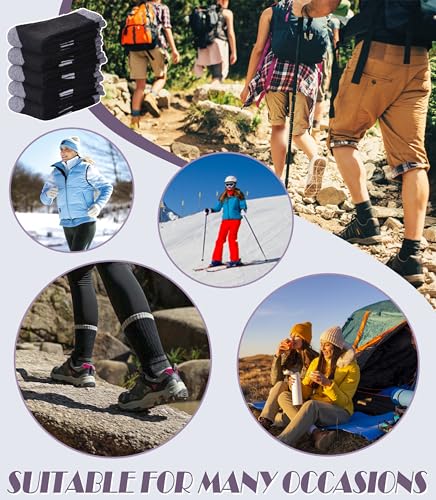 Image of DYW Womens Merino Wool Hiking Socks Thermal Warm Winter Boot Crew Socks Cushion Work Walking Gift Socks 5 Pairs