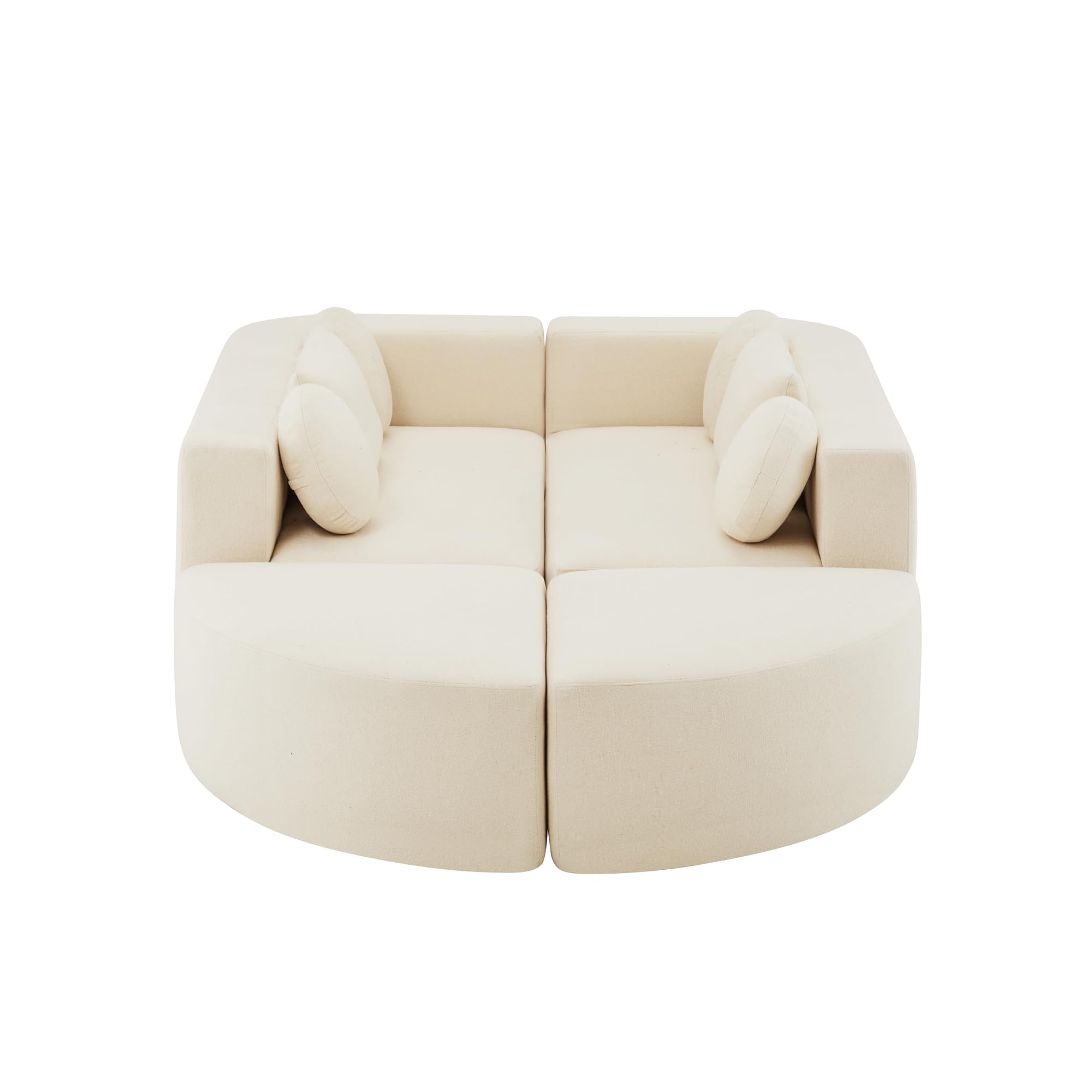 Cloud sofa modułowa, sofa do spania z funkcją spania, pokrowiec szenilowy, beżowa, szer. 292 x gł. 165 x wys. 68 cm, natychmiast gotowa do użycia