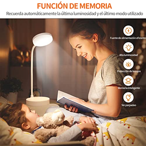 Image of Kimee LED Study Light for Desk with Stationery Organizer & Mobile Holder - Cordless Table Lamp for Students (A)