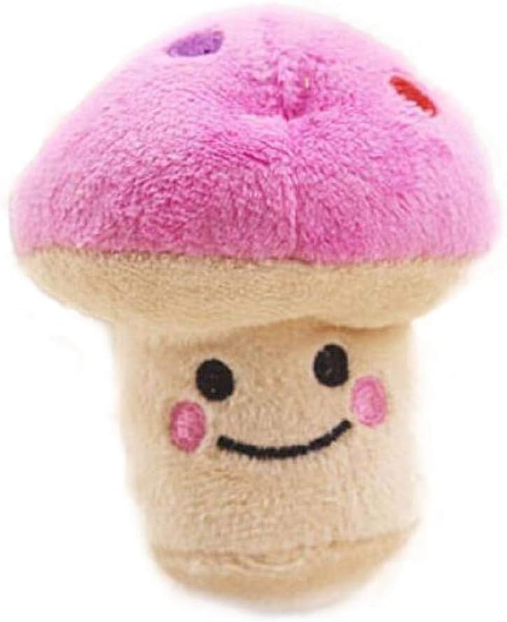 SquarezhenBo Pink Pet Small Dog Chew, Puppy Mushroom Shape Plush Squeaky Beautiful, Dog Pet Supplies