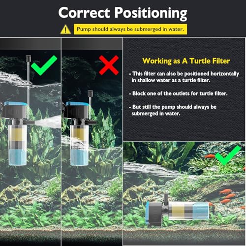 Image of AquaMiracle 3-Stage Fish Tank Filter with Dual Outlets & Aeration
