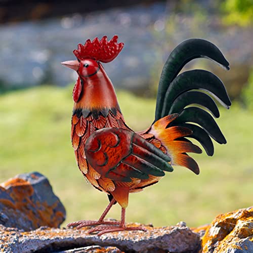 Shorayn Metal Rooster Decor Garden Statue Outdoor Chicken Sculpture Yard Art Kitchen Decor #TOP3