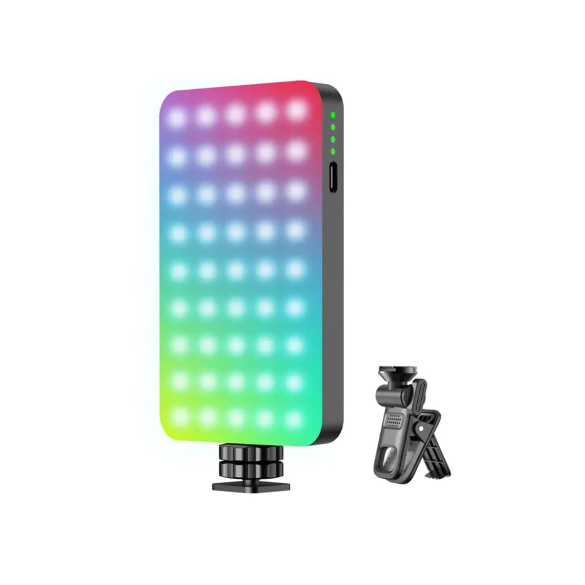D10S 129 LED RGB Video Light 360° Full Color Portable Photography Lighting Type-C 3000mAh Rechargeable Battery CRI 95+ 2500k-9000K On Camera Light Fill Light Mini Pocket Light