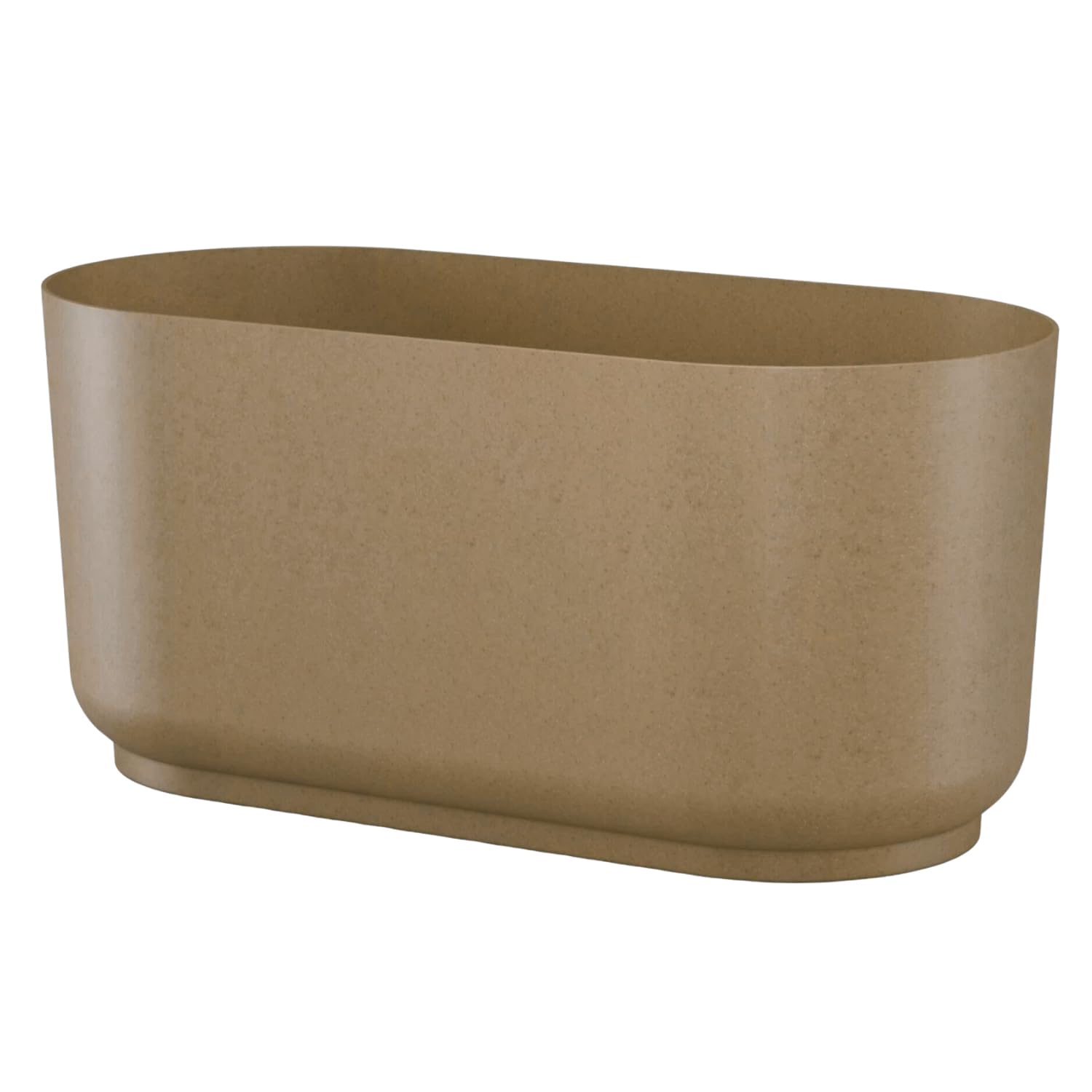 Plant Pot Trough Long Plastic Box Planter Succulent Garden Window Herb Flower Long Round (Natural wood)