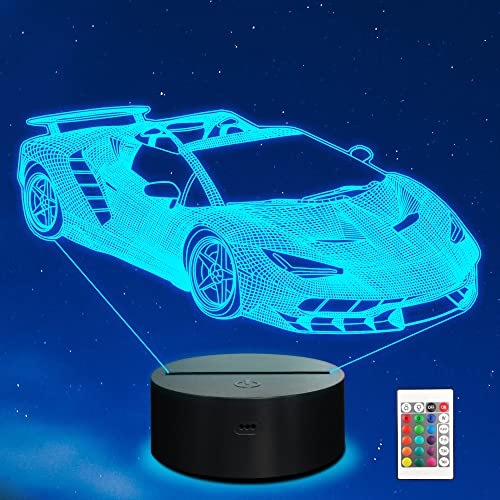 Ammonite Rennwagen Geschenke,3D Auto Car lampe mit Fernbedienung 16 Farben...