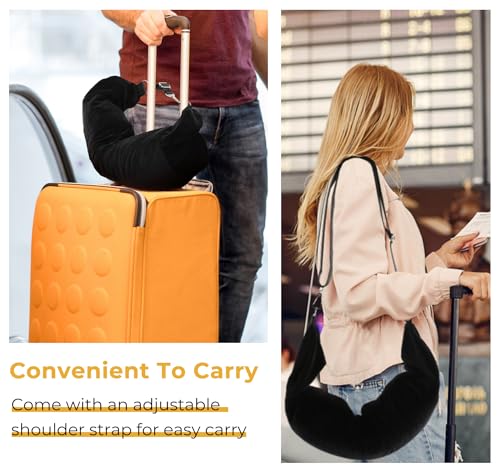 Image of Travel Pillow Stuffable with Clothes, Transforms Into Carry-On Luggage Without Excess Fees, Fits Up to 3 Days of Travel Essentials | Soft Velvet Neck Pillow Cover | Pillowcase Only | No Filler