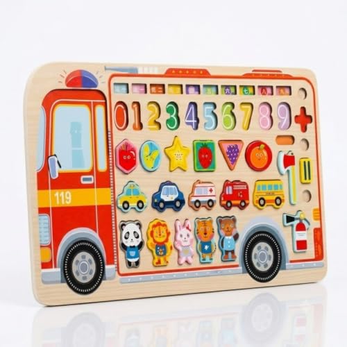 Image of HAPPY HUES Sorting & Stacking Toy- Skills Enhancement Motor Skill Toys for Toddlers /Kid -Magnetic- Capture The Worms Toys | Early Educational-Montessori Toy (Smart Bus)