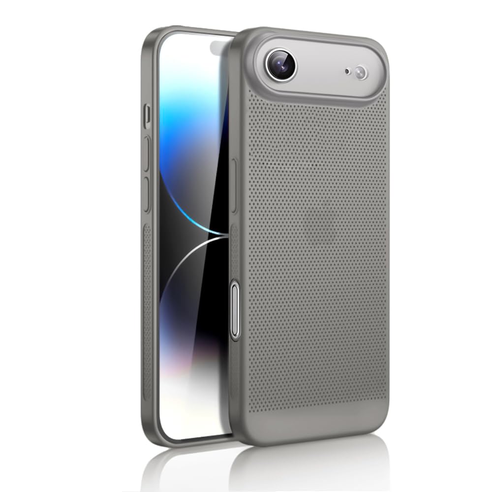 Dl3 Mobilak Case For iPhone 17 Air Heat Dissipation Case with Built-in Camera Lens Protector Slim Fit Breathable Cooling Anti-Fingerprint Hard PC Back Shockproof Cover