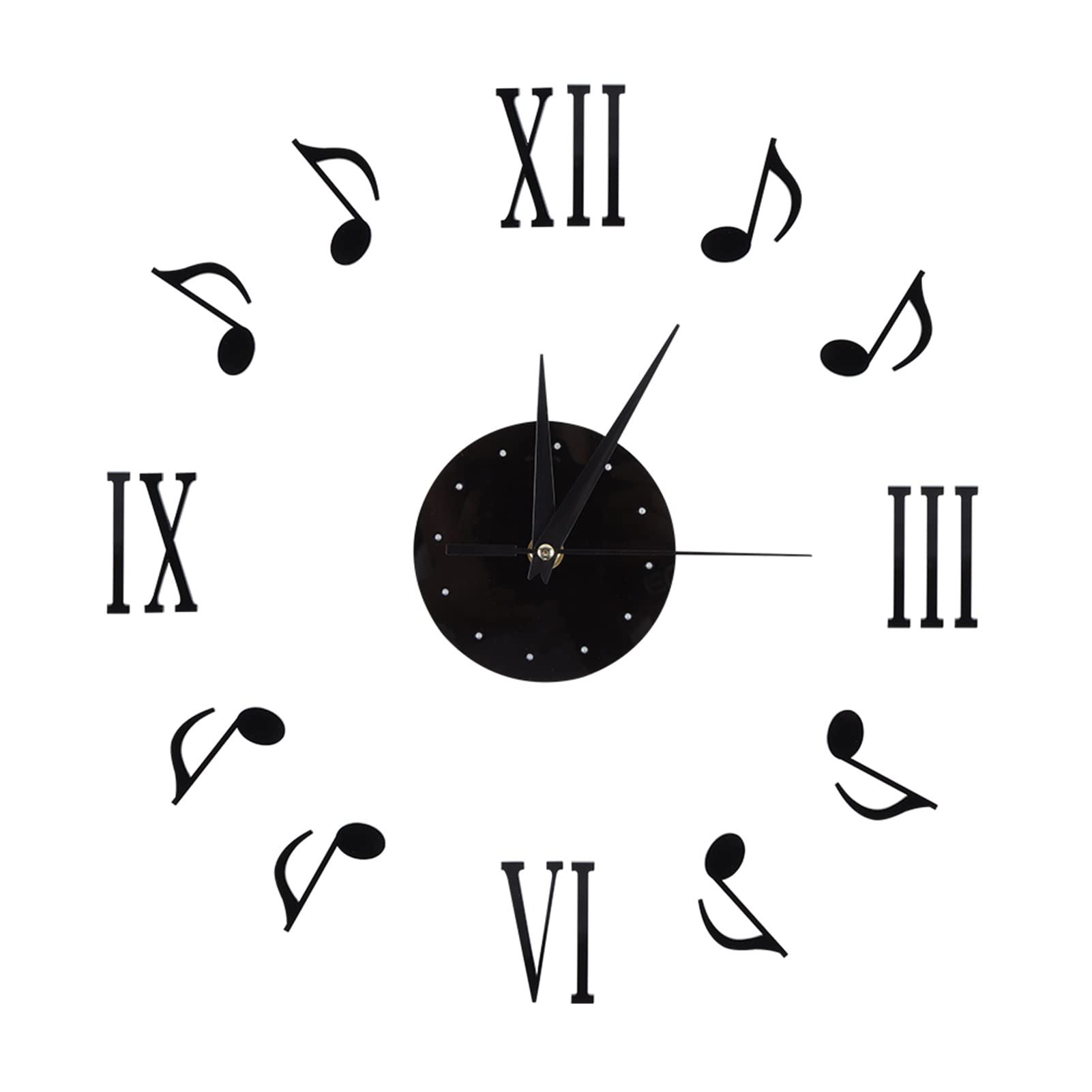 GYZOUKA Musical Note Wall Clock Music Note Musical Theme Wall Clock Decor with CD Dial Plate and 3D Roman Numerals for Home Decor