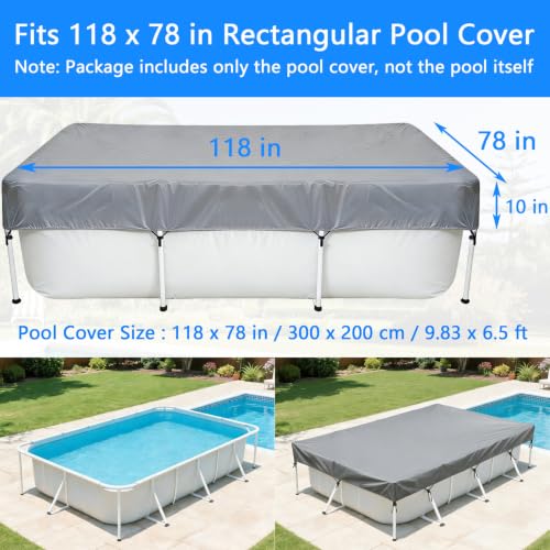 Cubierta rectangular para piscina 118x78 pulgadas miniatura 2