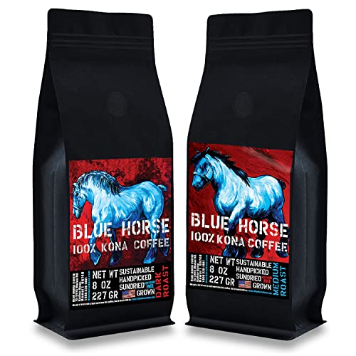100% Kona Coffee 2-Pack: Medium Roast 8Oz And Dark Roast 8Oz, Whole Beans #TOP10